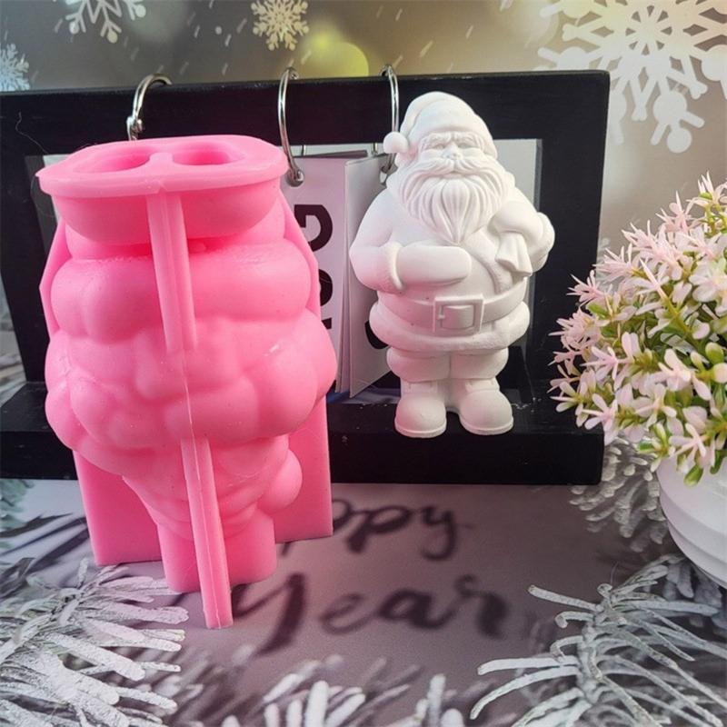 Santa Figurine Silicone Molds for Plaster Decorations Epoxy Resin Craft Project, Plaster Molds Fondant Silicone Molds