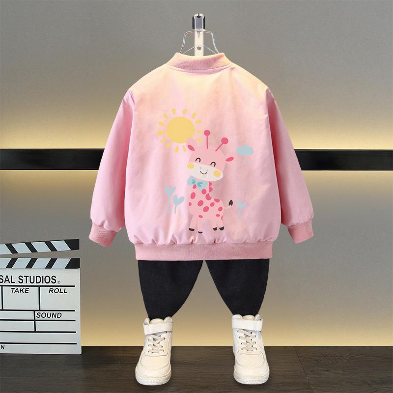 Spring Autumn Baby Boys and Girls Jacket Fashion Cartoon Bear Pattern Kids Windbreaker Coats For Children Outerwear Clothing 2-12Year