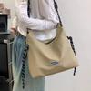 Large Capacity Oxford Cloth Student Bag Women's Strap Solid Color Simple Shoulder Casual Fashion Versatile Commuter Tote Bag