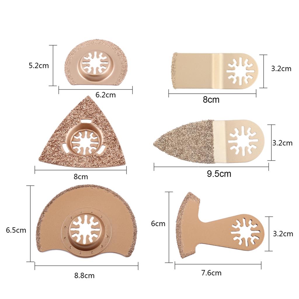 Oscillating Multi Tool Saw Blades Sets Universal Saw Blade Accessories (6pcs Carbide)