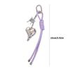 Handwoven Leather Heart Keychain Alloy Accent Hanging Decoration Jewellery Accessory for Keys Bags Gift Giving