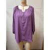 Blusas y Camisas de Mujer con Cuello en V y Manga Tres Cuartos Estilo Bohemio de Gasa con Botones