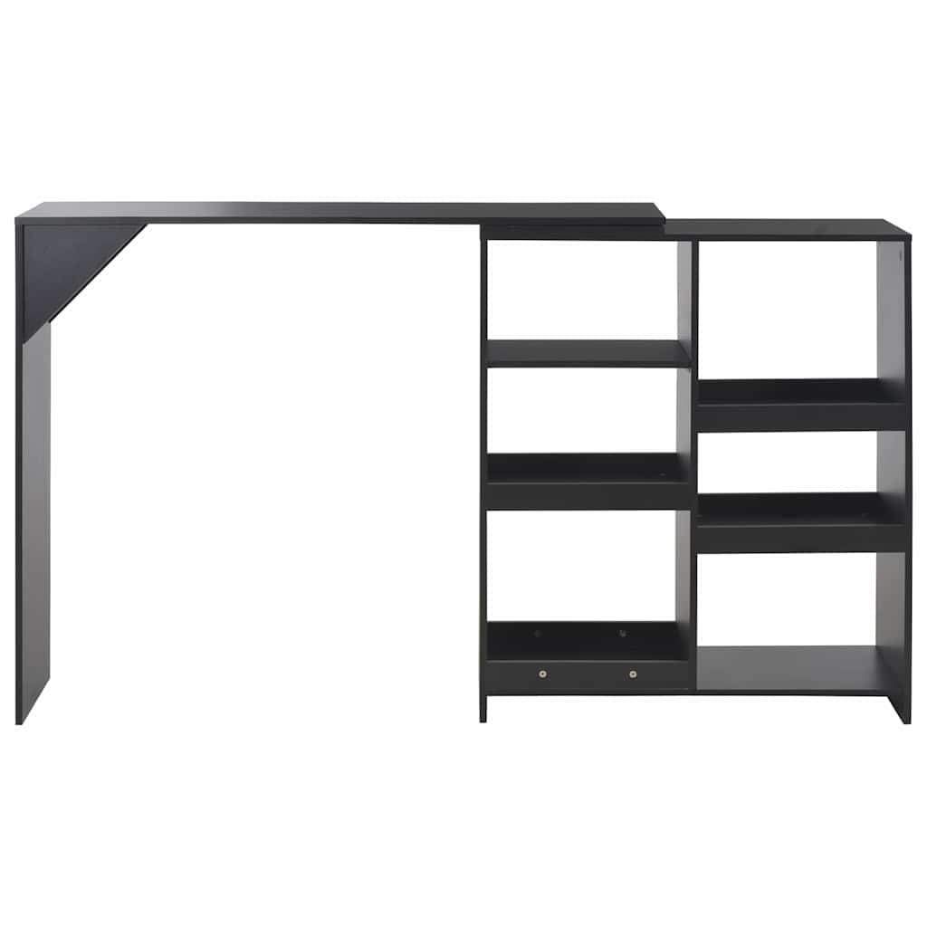 Standing Bar Table with Adjustable Shelf Black 138 x 39 x 110 cm