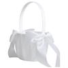 A84E-2er-Pack Weißer Blumenmädchenkorb Hochzeitskorb Für Blumenmädchen Niedlicher Satin-Blumenmädchenkorb