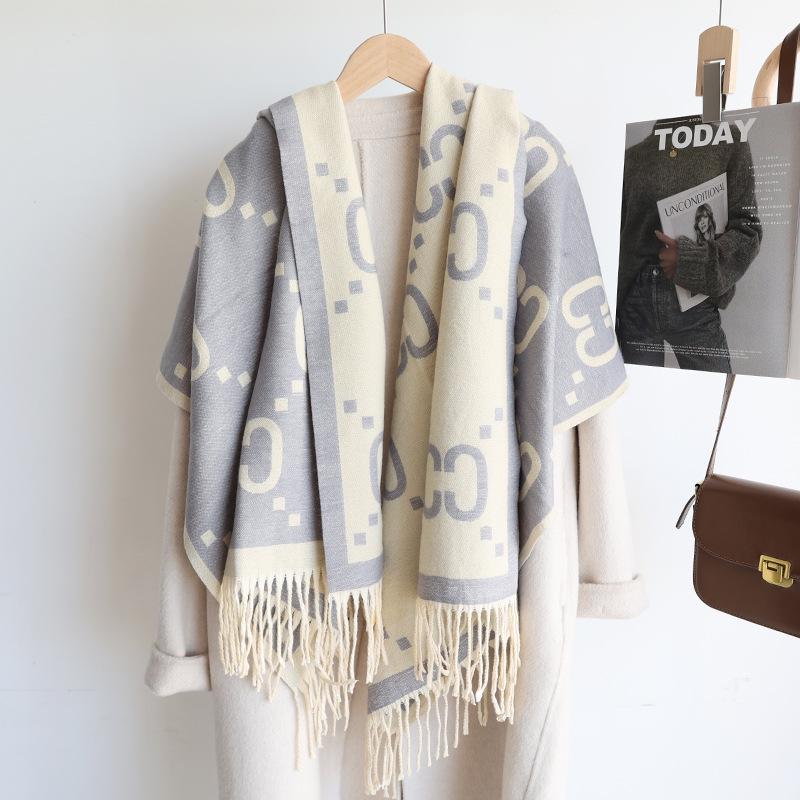 Europeisk & Amerikansk Stil Damimitation Kashmir Toffs Scarf - Stilfull & Varm för Höst/Vinter