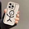 Паличковий малюнок середнього пальця для чохла мобільного телефону iPhone17PorMax 14 Apple 13 матовий 12/15 смішний м'який чохол
