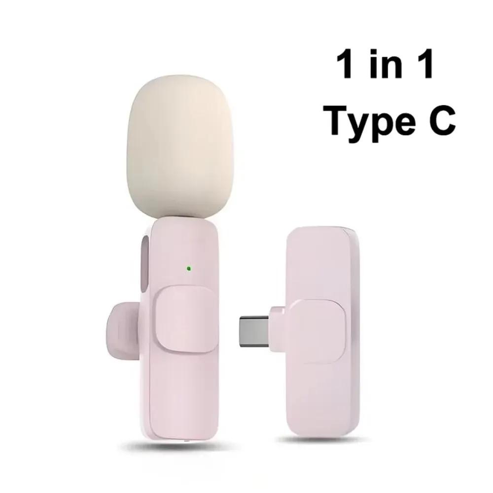 2.4G Lavalier Microphone Mini Wireless Microphone Audio Video Recording Mic for iPhone Android Phone for Live Broadcast Game