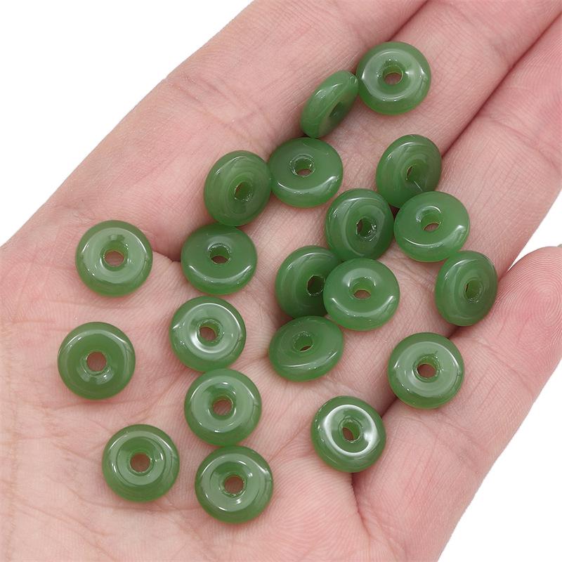 Imitation Jade Sicherheitsverschlussperlen für DIY Ohrringe, Armbänder und Halsketten