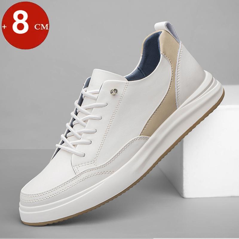 6cm 8cm Height Increasing Elevator Shoes Men Height Increase Shoes Genuine Leather Man Sneakers Taller Skateboard Casual Shoes
