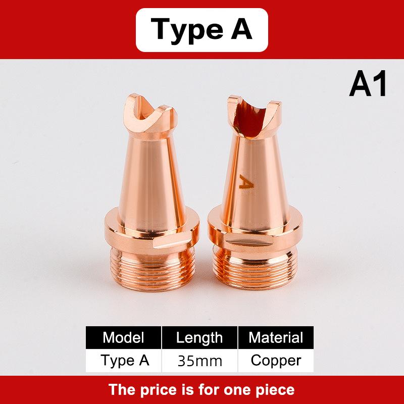 Laserová svařovací tryska Ruční vláknová laserová svařovací tryska pro svářecí hlavy Části hlavy Červená měď Náhradní příslušenství
