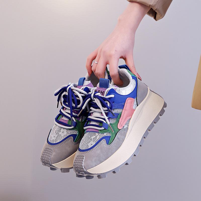 Niche Design Color Matching Fashion Dad Shoes Women's 2025 Spring New Comfortable Sports Women's Casual Shoes 872-1