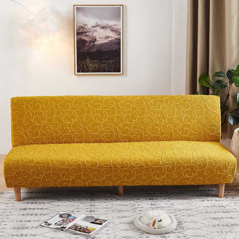 3D Embossed Jacquard Thick Sofa Cover Luxury Stretch Armless All-Cover Sofa Bed Dust Cover High-End Anti Scratch Couch Cover