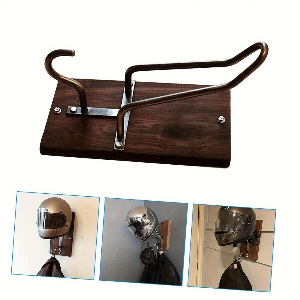 Motorcycle Helmet Holder, Wooden Helmet Hook, Key Hook, Hat Hook, Storage Hook
