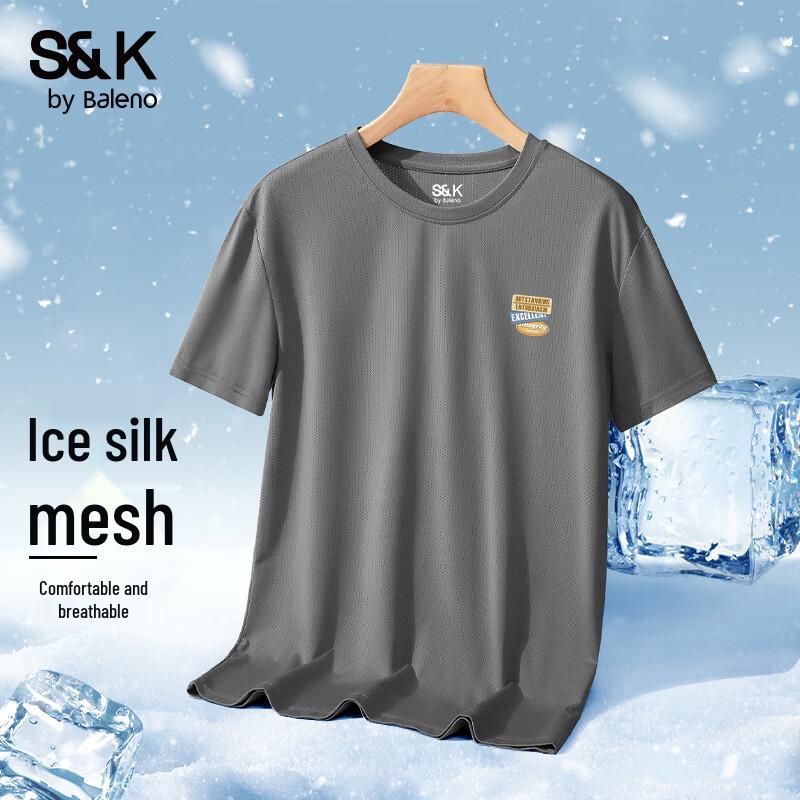 

Baleno S&K Men s Ice Silk Mesh Short Sleeve T-Shirt 5XL