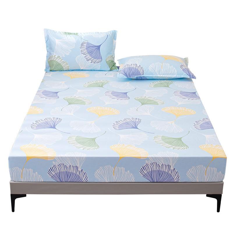 100% Cotton Fitted Sheet Set Single Bed Dormitory Mattress Protector 90/120/150/180cm