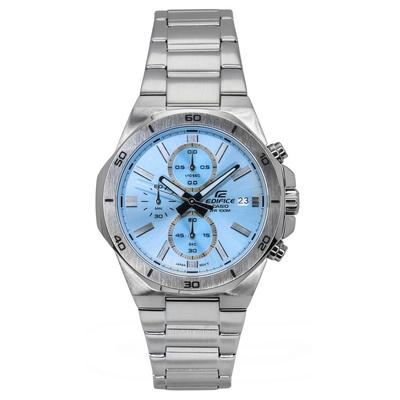 Montre chronographe analogique Edifice Standard en acier inoxydable avec cadran bleu et quartz EFV-640D-2BV 100M pour homme