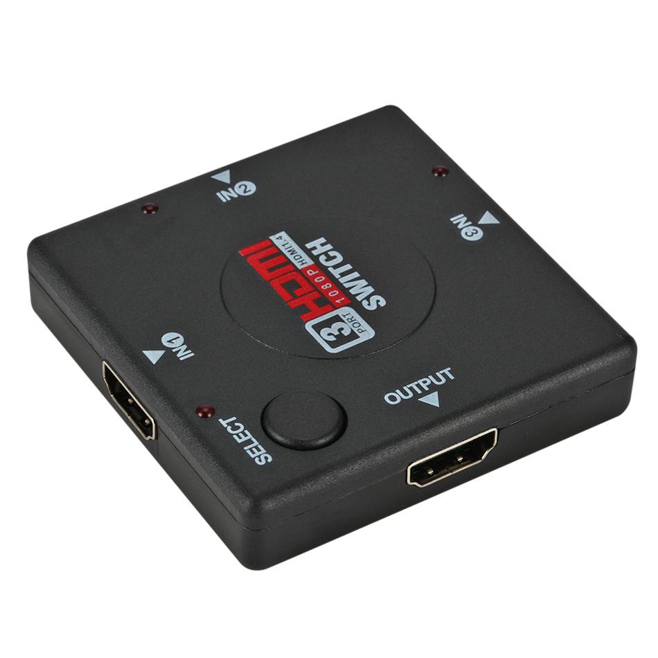 HDMI Switch 3 In 1 Out HDMI Switcher 3 Port Hub Box Auto Switch 3x1 1080p HD 3 In 1 Out HDMI Splitter HUB for HDTV XBOX360 PS3