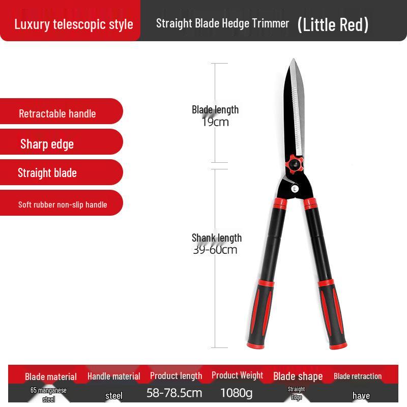 Telescopic Long-Handled Gardening Scissors: High Branch, Hedge & Lawn Trimmer with SK5 Blade