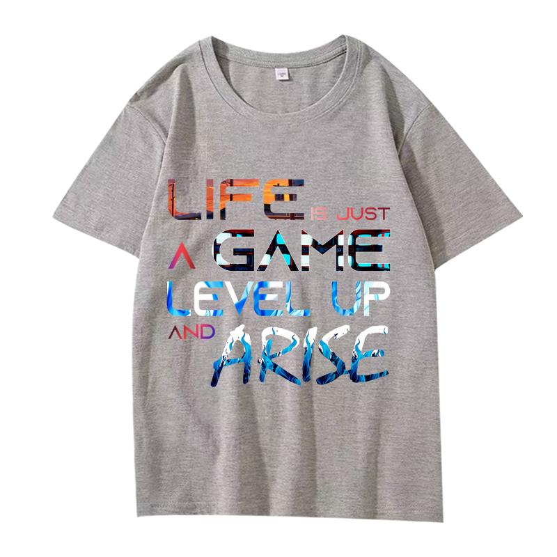 Solo Leveling Arise Aesthetic T Shirt Men Women Oversized 100% Cotton Short Sleeve Summer Print Unisex Plus Sizetops