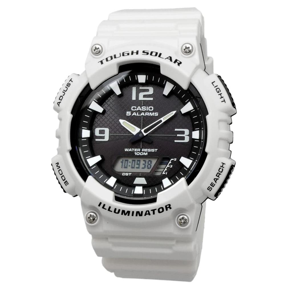 CASIO Tough Solar Analog-Digital Quartz Watch AQ-S810 Series Men's Overseas Model (Gloss White AQ-S810WC-7AV)
