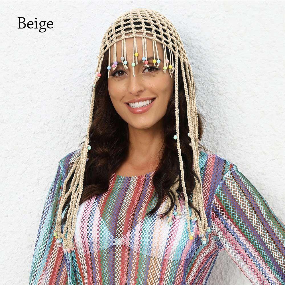 Y2k Knitted Hat Handmade Skullies Hat Breathable Beret Cap  for Women