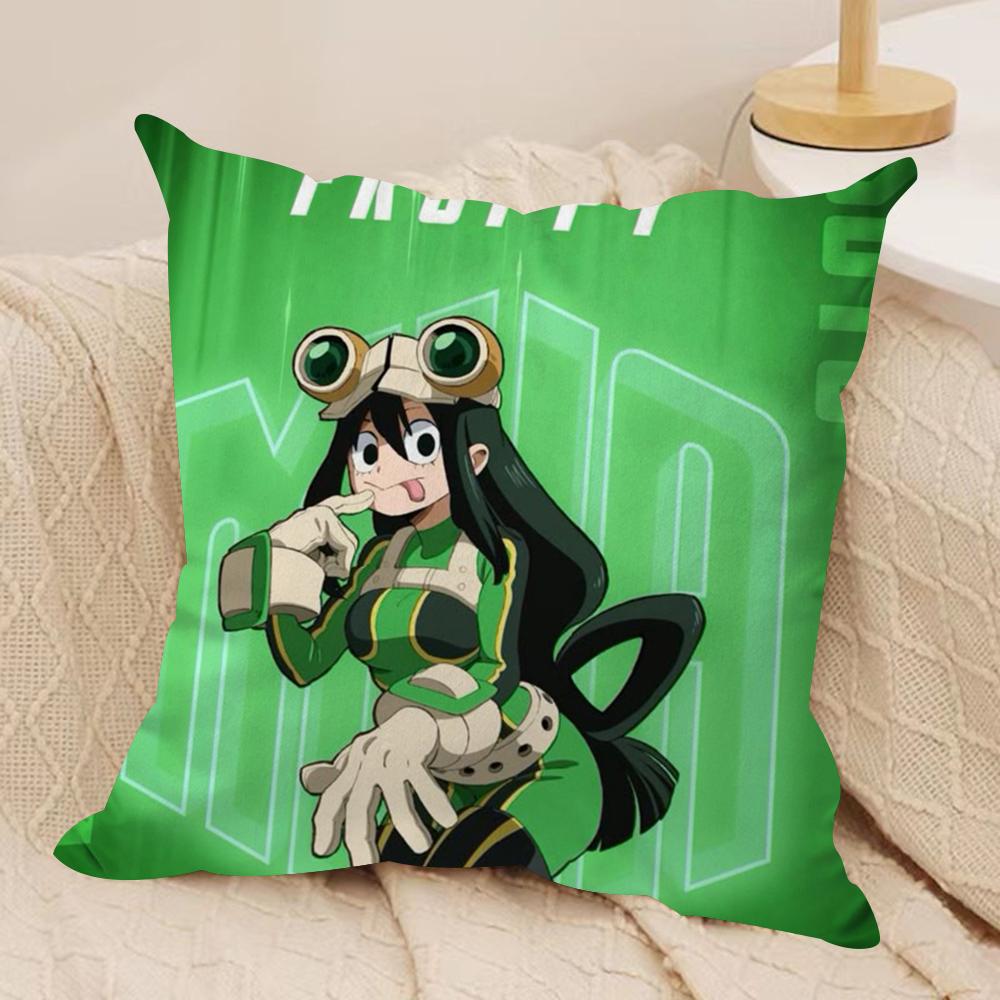Froppy TTsuyu AAsui Cushion Cover Silky Short Plush DoubleSided Printed Pillow Case for Sofa All Seasons Home Decor Gift