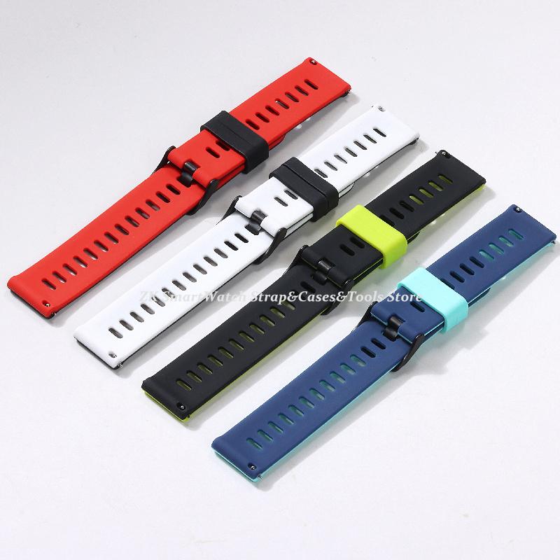 Bracelets de Montre Universels 22mm 20mm à Libération Rapide Bracelet en Silicone Souple en Caoutchouc Bracelet pour Montre Connectée Huawei Samsung Xiaomi Amazfit