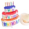 Velas de Colores Globo de Papel de Pastel de Tres Pisos para Decoración de Fiesta de Cumpleaños