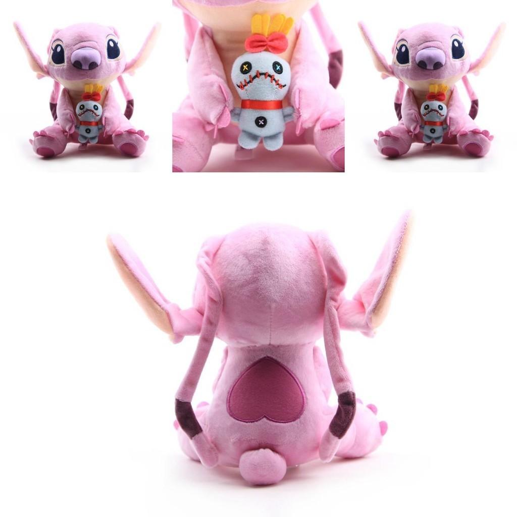 Adorável Boneco de Pelúcia Novo Lilo Stitch Namorada Com Scrum 25cm Brinquedo Macio Recheado