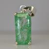A+ CERTIFIED 44 Ct Natural Green Emerald 925 Sterling Silver Emerald Cut Pendant AI-127-NS
