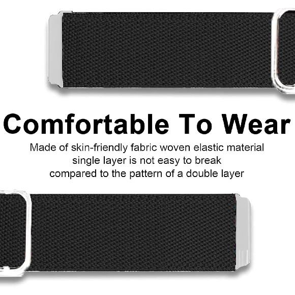 Compatible for Moto Watch 120 Bands, 18mm, 20mm, 22mm Stretch Elastics Nylon Adjustable Replacement Strap Accessories for Men & Women Compatible for