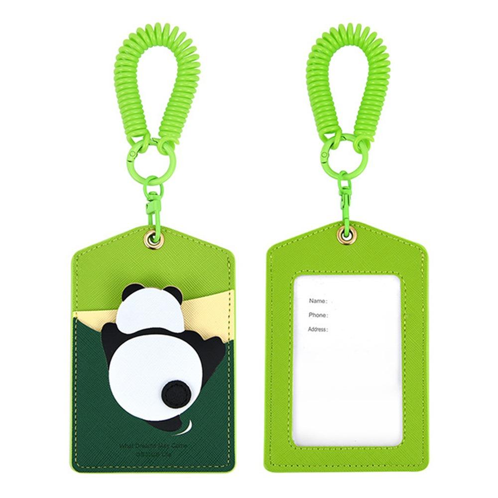 

Multicolor Card Holder PU Spring Retractable Chain Card Cover Piggy Dog Cat Cartoon Escaping Animal Card Sleeves Access Card