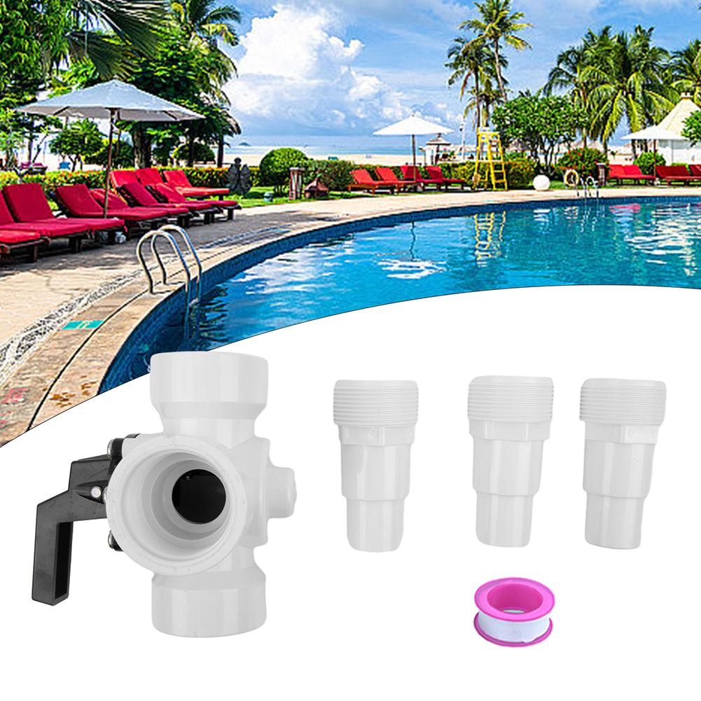 3-Way Slider 4715 Solar Valve With Internal Thread Hose Nozzles Clamps For Pool Irrigation System Efficient Water Regulation