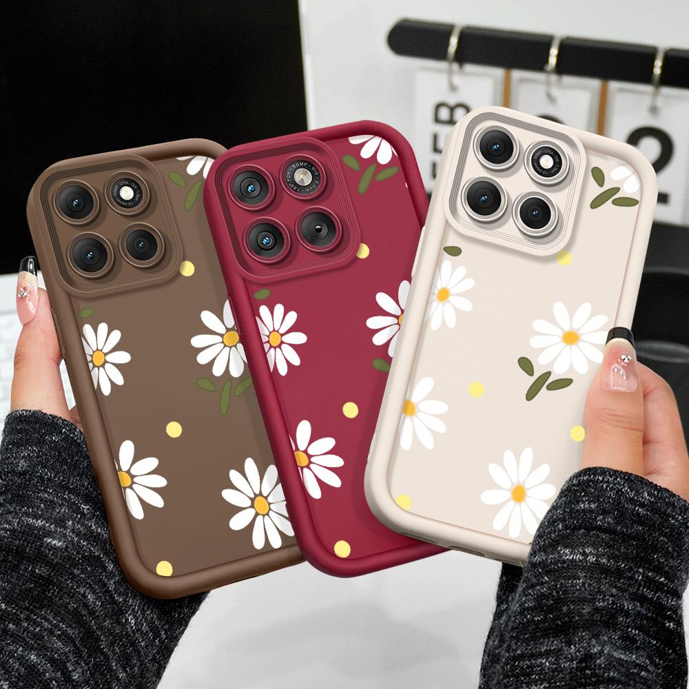 Falling Daisies Phone Case For Motorola G86 G85 G84 G75 G60 G56 G54 G53 G52 G35 G34 G32 G30 G24 G22 G15 4G 5G Staircase Soft Cov