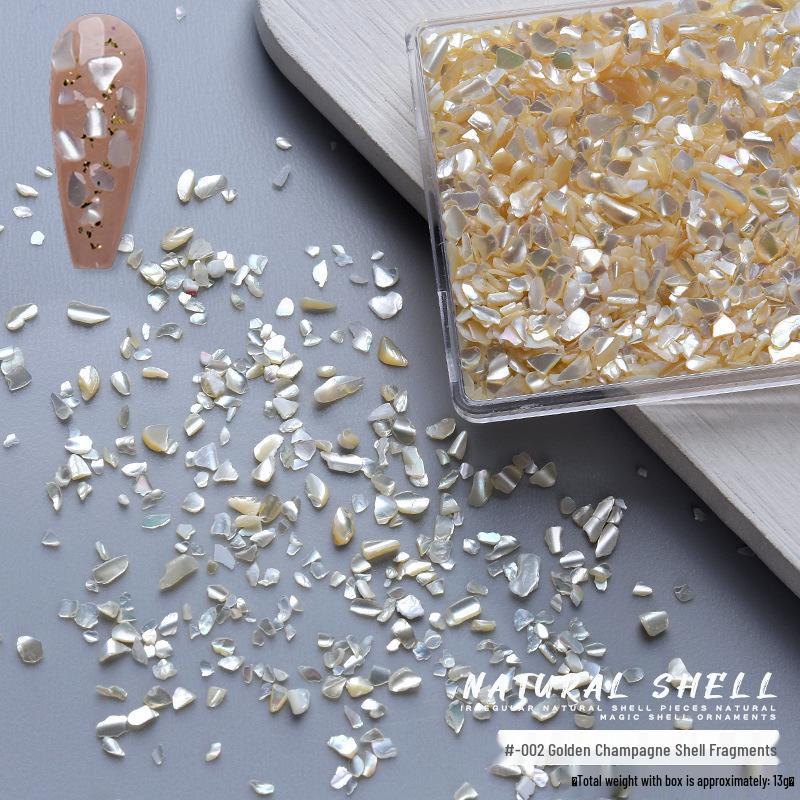 Iridescent Crushed Shell Nail Art Pieces: Ultra-Thin Abalone Gravel Decorations