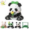 DIY drăguț Panda formă Micro model blocuri de construcții set oraș creativitate Zoo animale mini cărămizi jucării pentru copii cadou copil