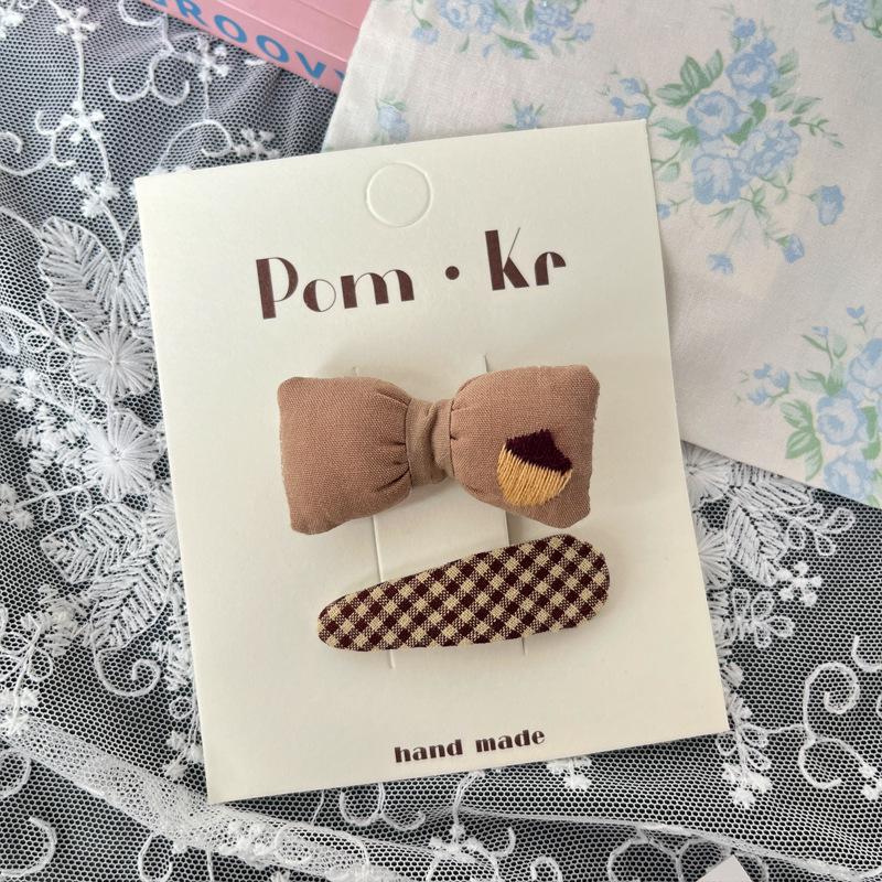 

Милая клетчатая заколка для волос с вышивкой фруктов для детей