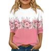 Children's 3/4 Sleeve Tops Knit  Casual  Print T Shirt Round Neck Pullover Blouse