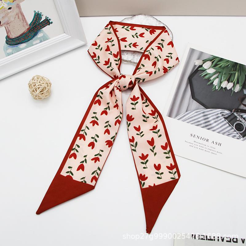 «Шелковая цветочная повязка для волос и лента для шарфа на сумку»