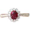 New Silver Inlaid Crystal Flower Ruby Rings for Women Exquisite Opening Adjustable Design Light Luxury Creative Wedding Jewelry