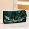 Glitter Envelope Desing Women Evening Bags Satin Shoulder Chain Handbags Rhinestones Luxury Prom Banquet Purse