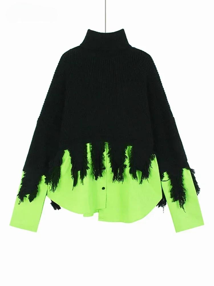 

Xitao Ложный свитер с высоким воротом из двух частей ZY8625 One Size чёрный
