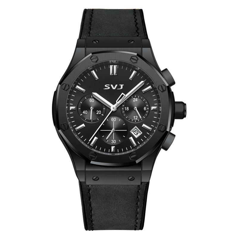 SVJ Men s Multifunctional Quartz Watch - Trendy, Fashionable, Waterproof Design with Small Seconds Display.