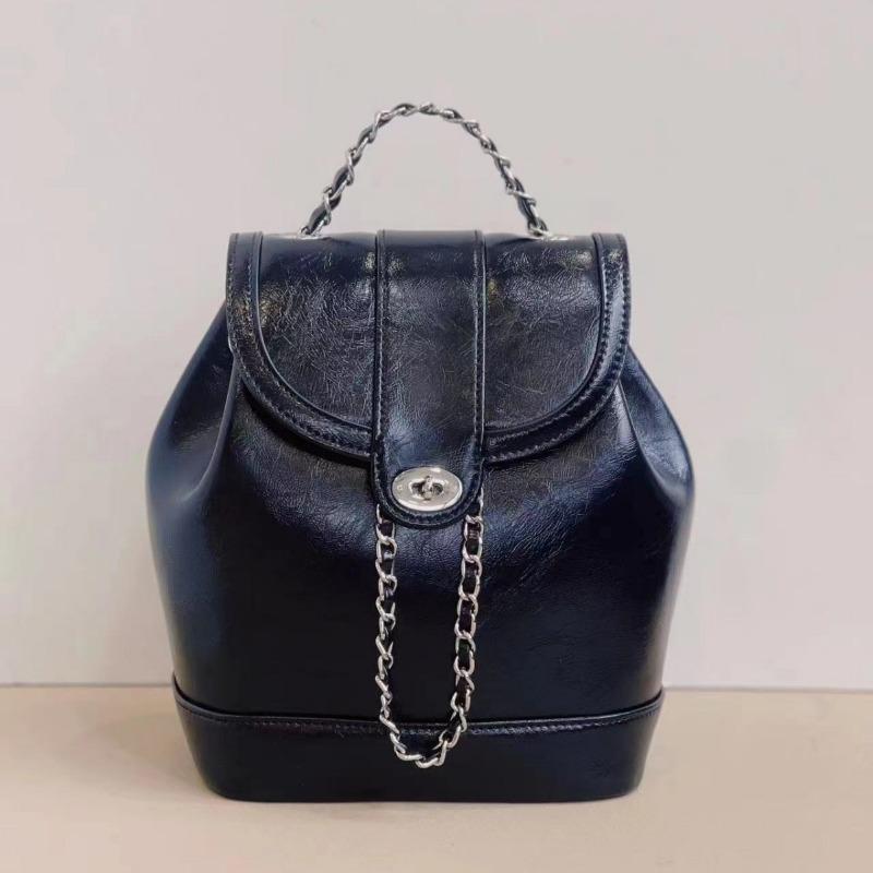 Kleine Geur Ketting Rugzak Koeienhuid Vintage Crossbody Tas Vintage Zilver Schooltas