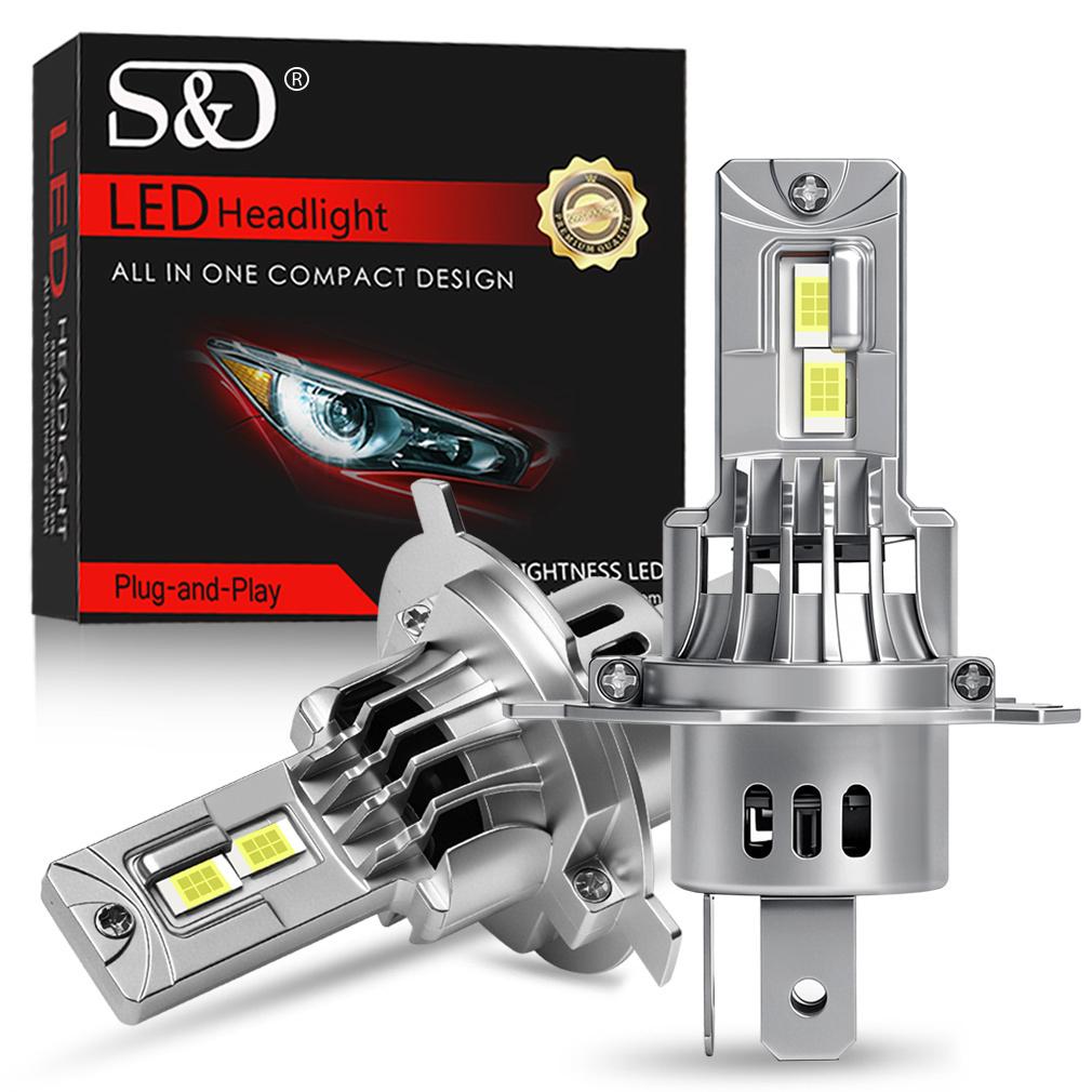 

2 шт. Canbus H4 Светодиодные лампы головного света Высокий Низкий луч 30000Лм Автомобильные Мотоциклетные огни 24 светодиода CSP Чипы Turbo LED Диодная лампа Авто Мото Фара 12В 6500К Белый H4/9003/HB2 Hi/Lo