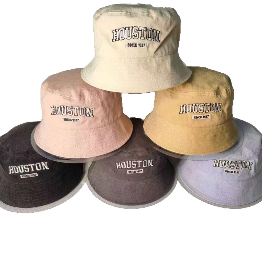 Letter embroidered bucket hat cotton hat men's and women's outdoor fashion casual versatile sunscreen visor trendy brand