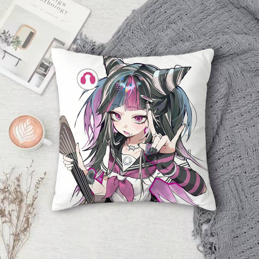 DDanganronpa Doublesided Printed Square Decorative Cushion Cover for Sofa Living Room Home Decor