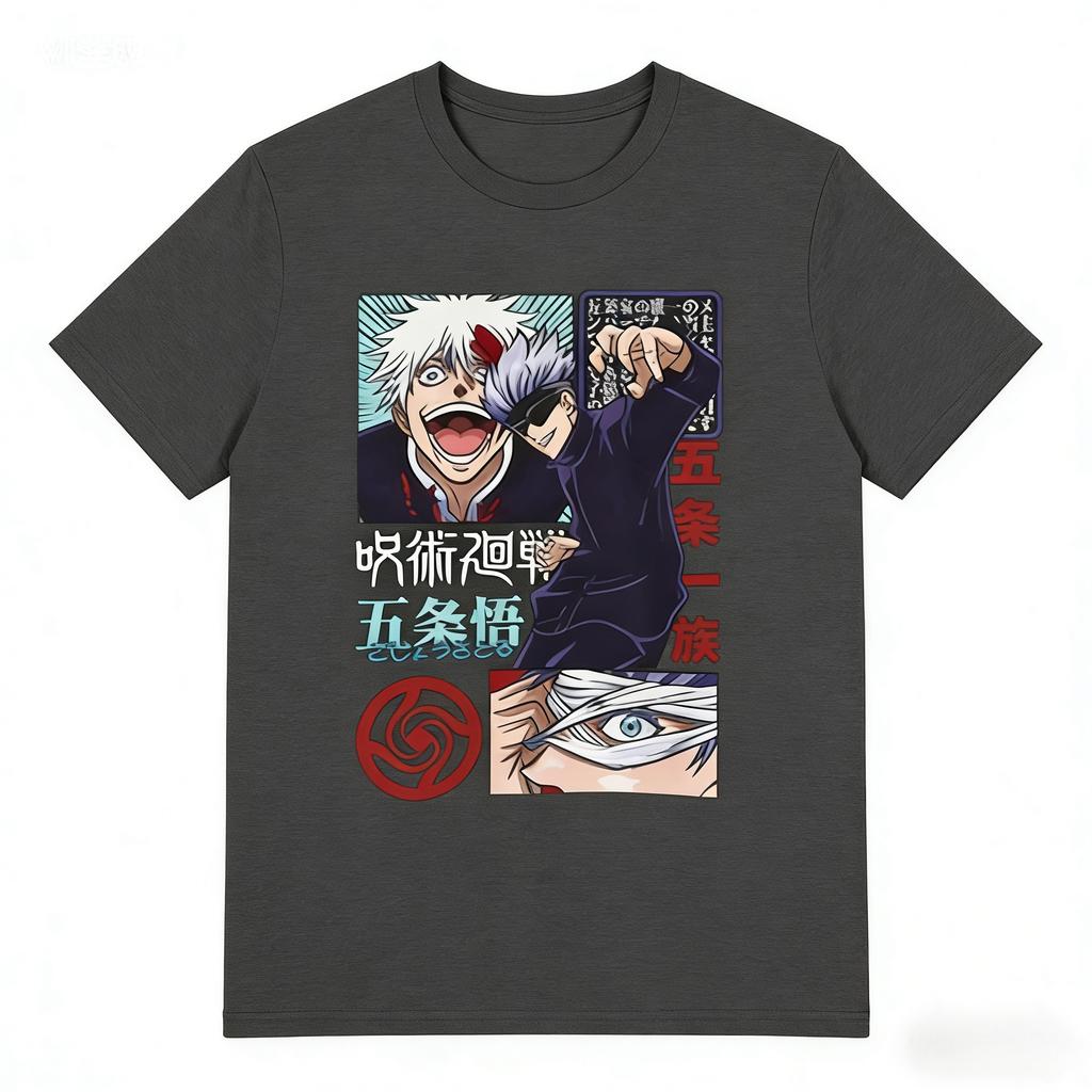 2026 Summer 100New purecotton Jujutsu Kaisen anime character pattern  leisure Short Sleeve Tshirt Round fashion quality shirt
