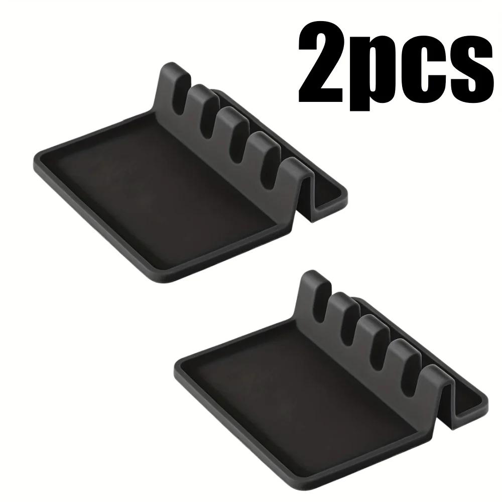 Kitchen Silicone Utensil Rest with Drip Pad for Multiple Utensils - BPA-Free, Heat-Resistant Spoon Rest & Spoon Holder