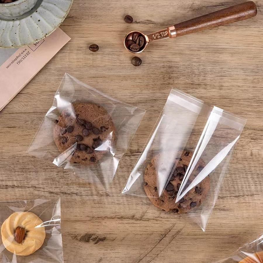 Self-Sealing Transparent Bakery Packaging Bag for Scones, Biscuits, Cakes, and Toast